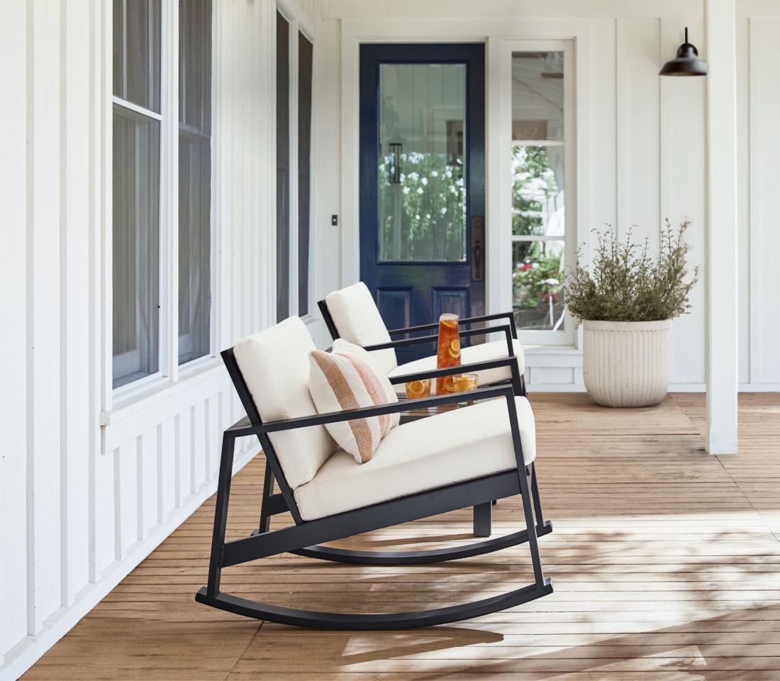 Mecedora para exteriores, silla mecedora de porche de gran tamaño para -  VIRTUAL MUEBLES